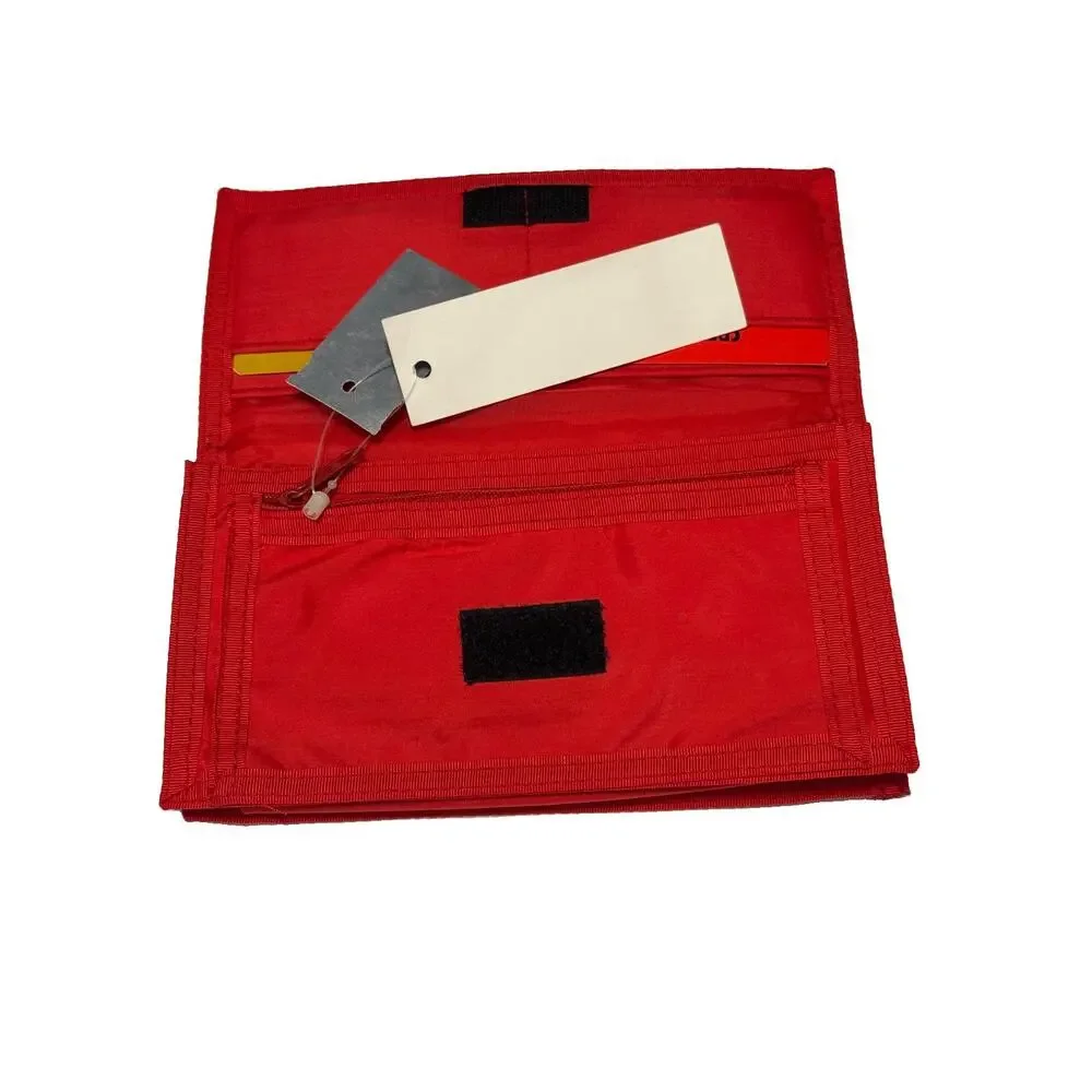 Vintage Deadstock NWT Sasson Bi-fold Wallet Red Nylon Trapper Wallet Retro